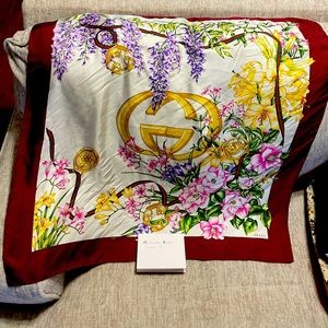 Authentic Gucci large silk scarf